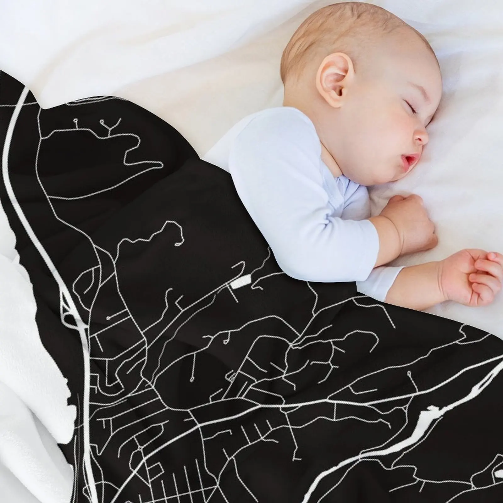 Кротон-на-Хадсон карта Нью-Йорка линия искусство плед одеяло ворсовые одеяла для