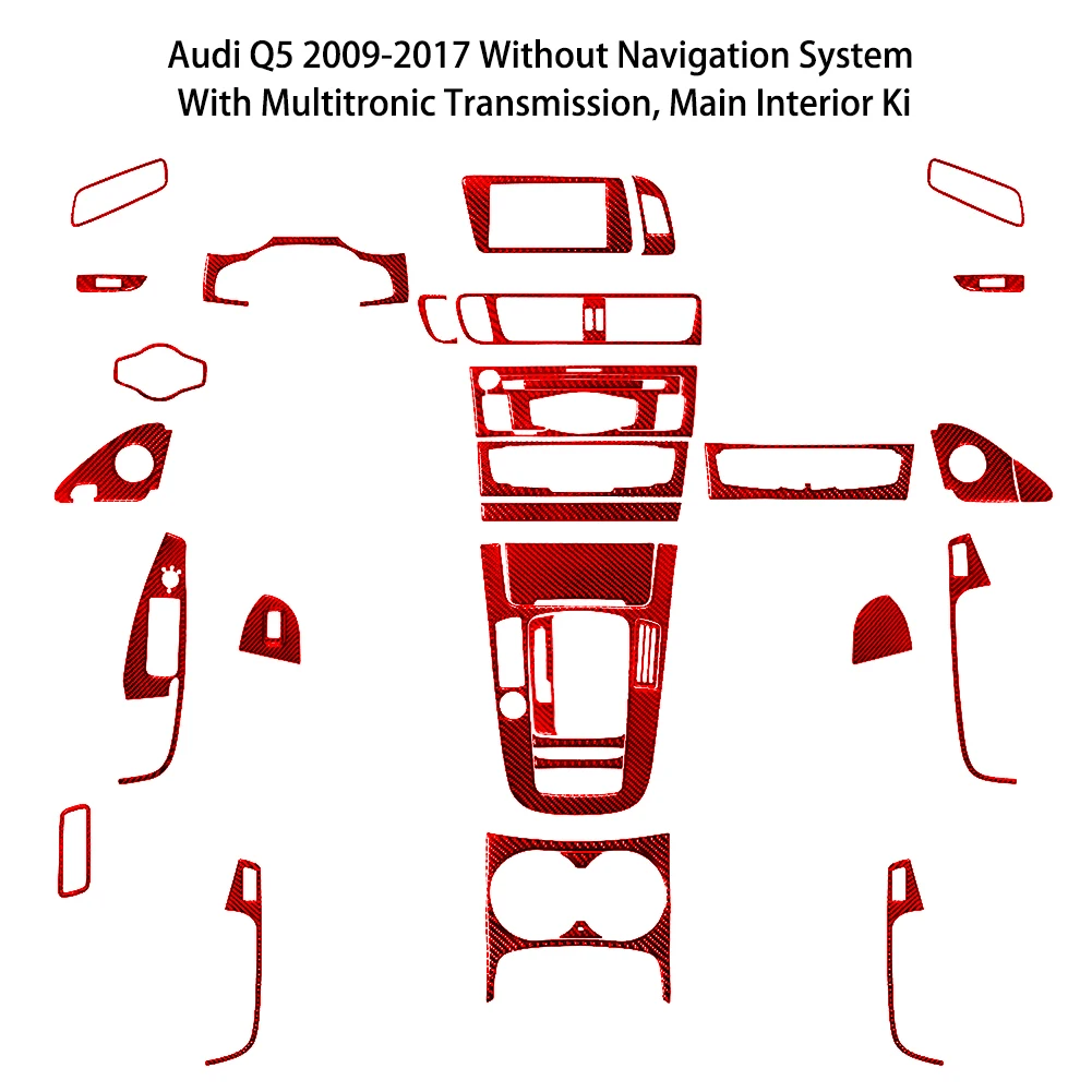 

Для Audi Q5 2009-2017 без навигации аксессуары для стайлинга красная защитная наклейка из углеродного волокна чехол для украшения интерьера автом...
