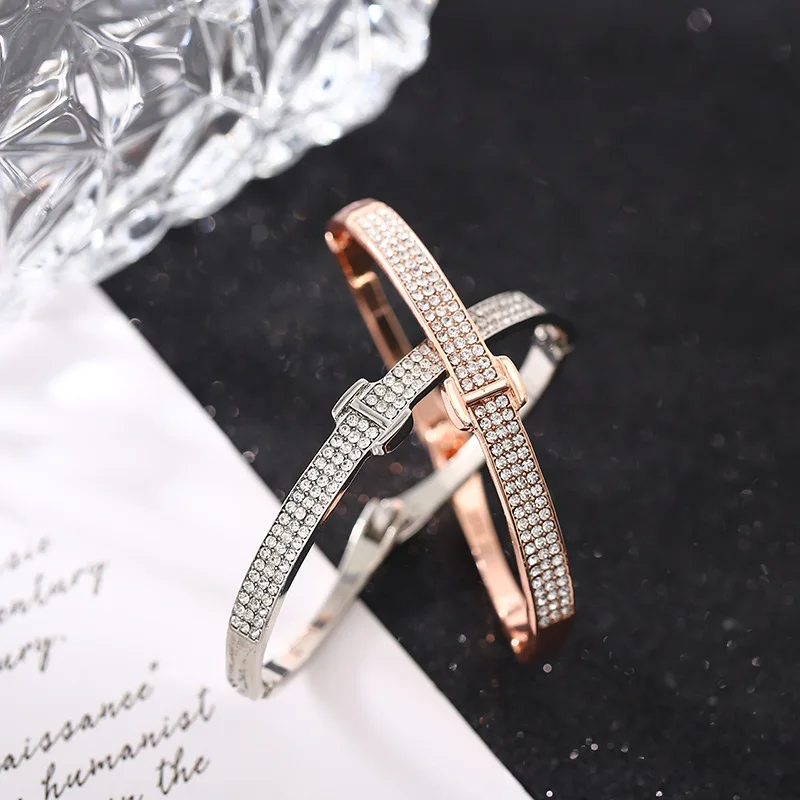 Японский и корейский простой дизайн двойной t Классический Открытый браслет с