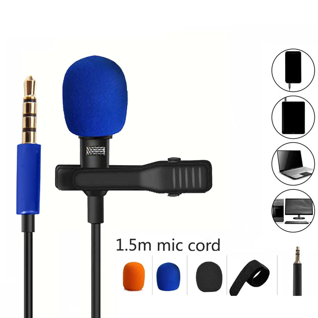 

Mni Lavalier Microphone Wired PC Laptop ComPEter Smartphone Internet Live Broadcast Singing Mike