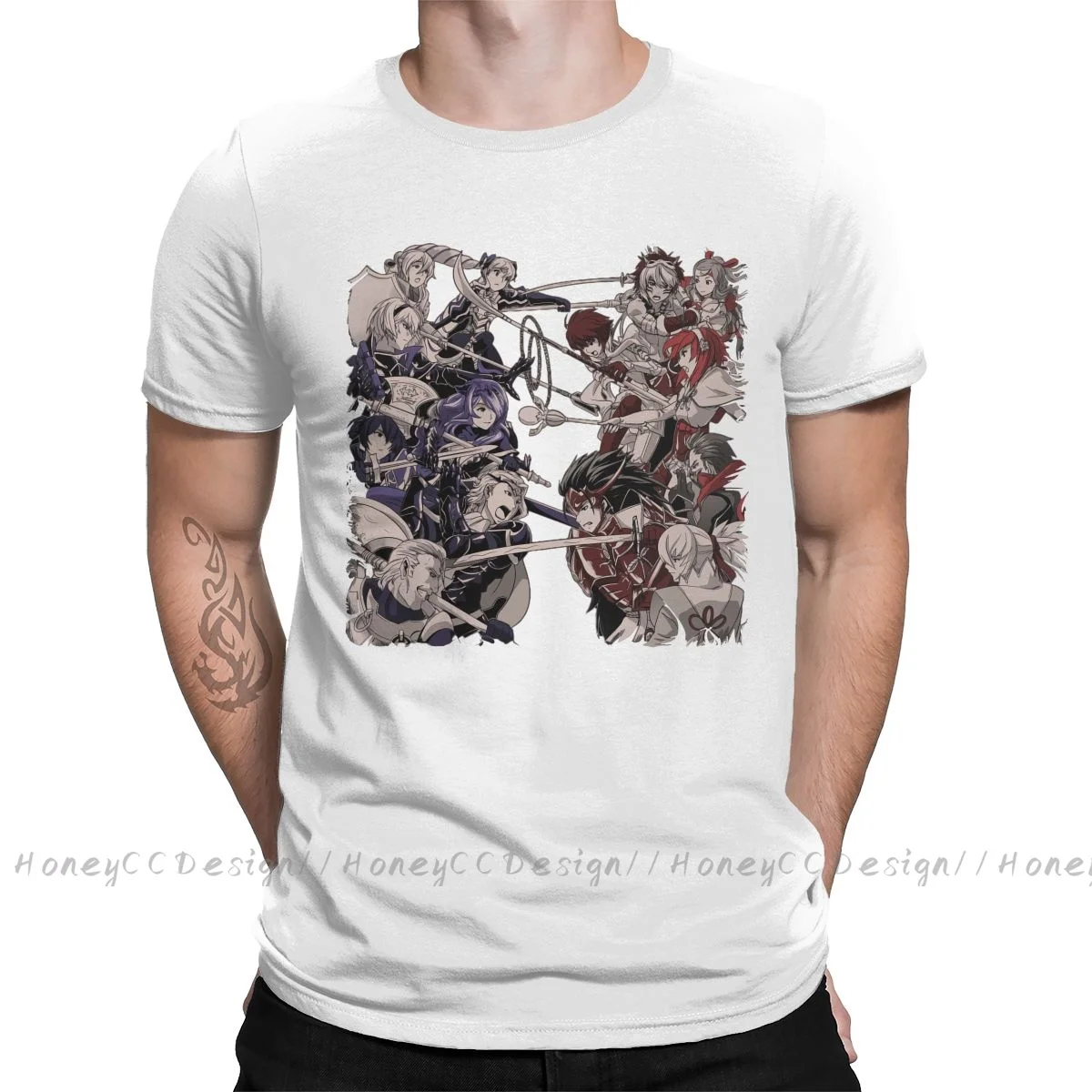 

Fire Emblem T-Shirt Men Top Quality 100% Cotton Short Mai_All Out War Fire Emblem Summer Sleeve asual Shirt Loose Tees