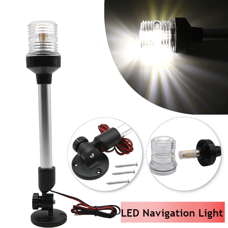 

Fold Down LED Boat Navigation Light For Yacht Boat Stern Marine Anchor Light 12V/24V 360 Degree Round Sailing Signal Light
