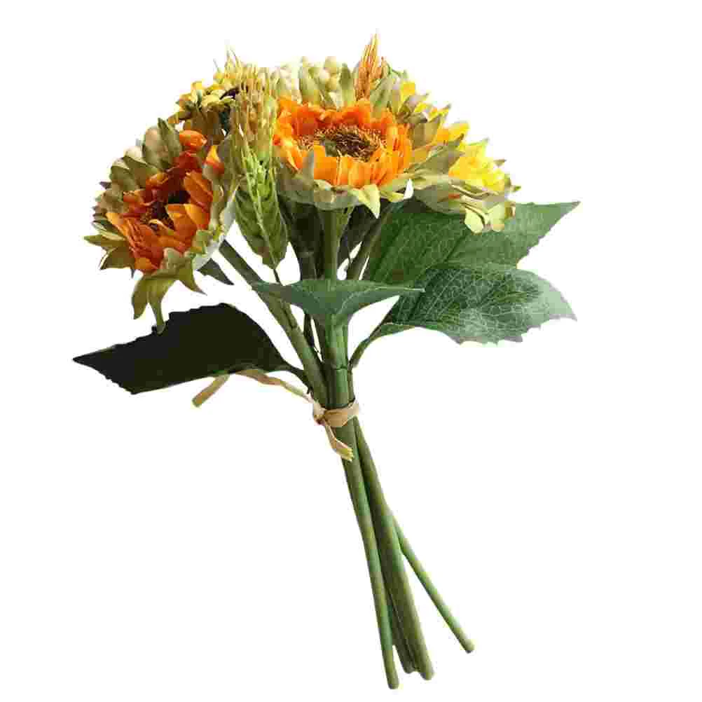 

Sunflower Sunflowers Flower Fake Yellow Miniature Centerpieces Table Christmas Dried Faux Synthetic Bridal Flowers Holding Silk