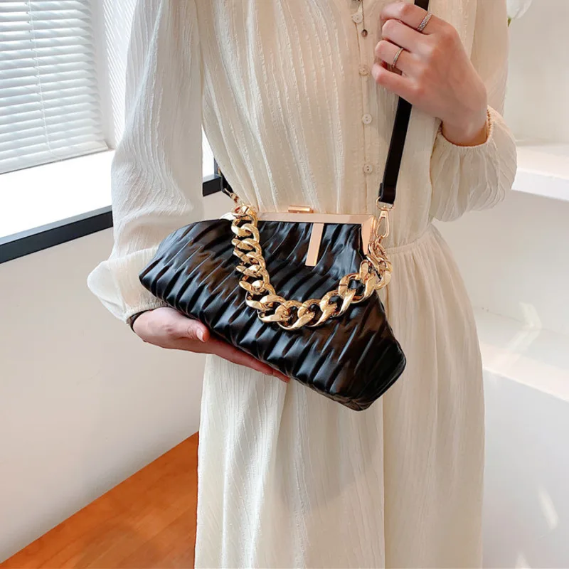 

Vintage Bag Female Chain Shoulder Small Square Moon Women Leather Evening Designer Handbags High Quality Pink Luxury Tote