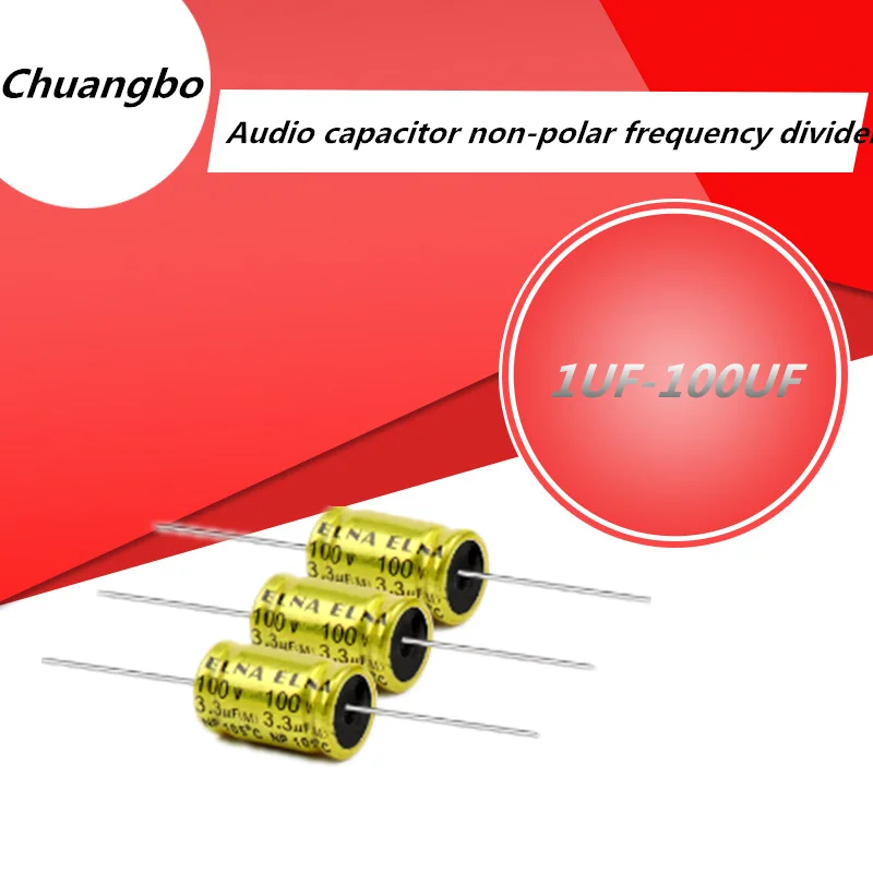 5 шт. 100 В горизонтальный аудиоконденсатор неполярный делитель частоты