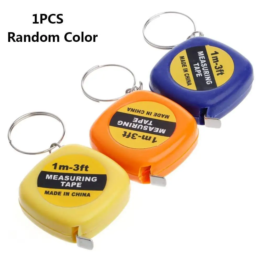 

1m/3ft Children Height Ruler 1pc Easy Retractable Measure Ruler Tape Mini Portable Pull Ruler Keychain Color Random