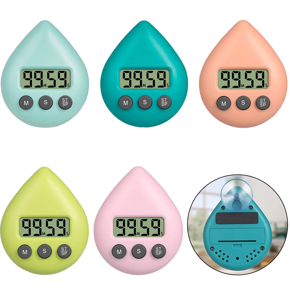 

LED Counter Display Alarm Clock Manual Electronic Countdown Waterproof Energy Saver Digital Timer For Shower Study