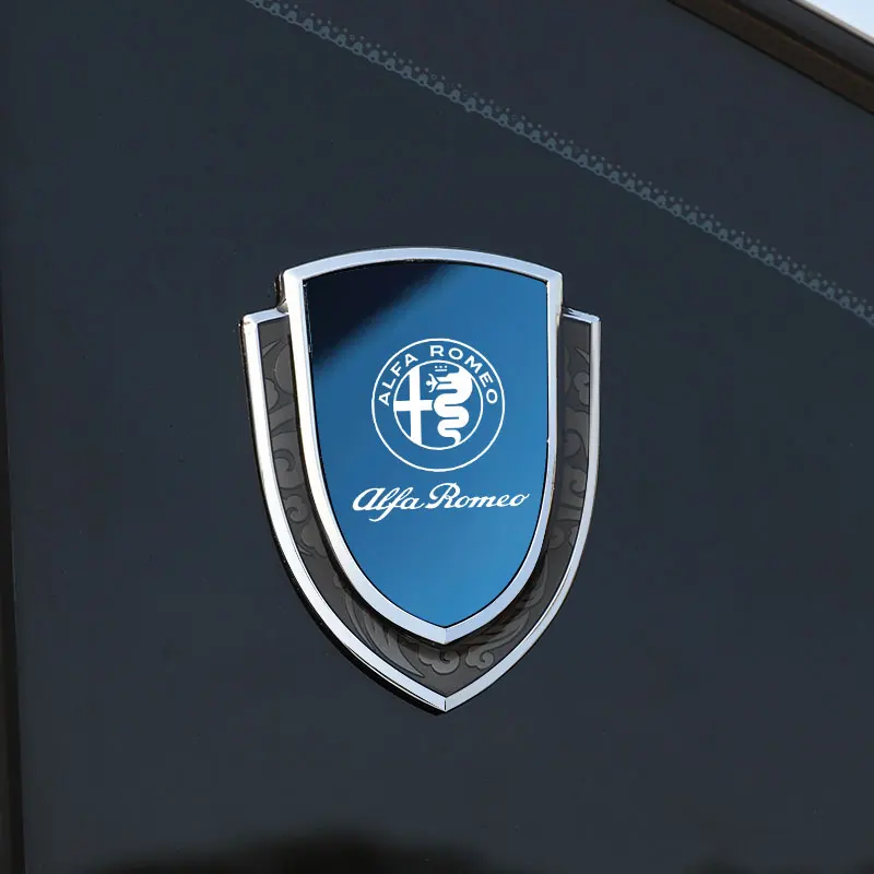 

Car Sticker Emblems Side Shield Logo Badge Auto Body Window Sticker For Alfa Romeo 159 147 156 166 Giulietta Giulia Mito Spider