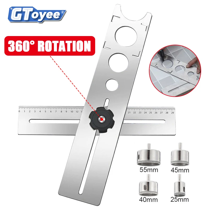 

Многофункциональная Линейка-локатор для отверстий в керамической плитке из нержавеющей стали регулируемая ручная штамповка Инструменты д...