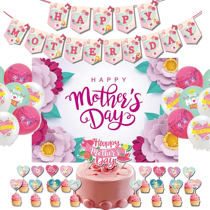 

Фотообои для украшения торта в стиле Счастливого Дня матери