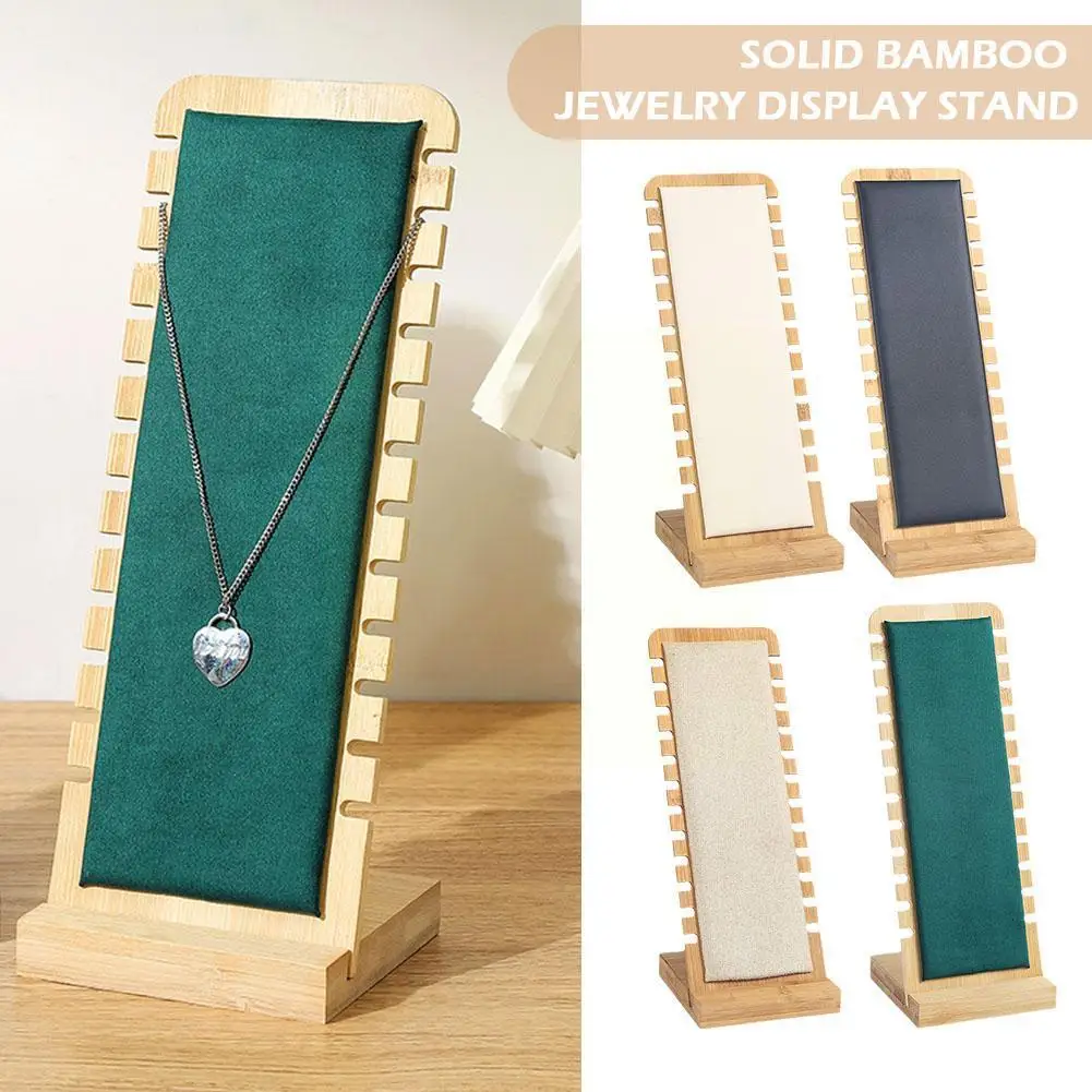 

Bamboo Jewelry Display Stand Necklace Bracelet Display Showcase Board Display Necklaces Stand Easel Wooden Holder Mul U5a9