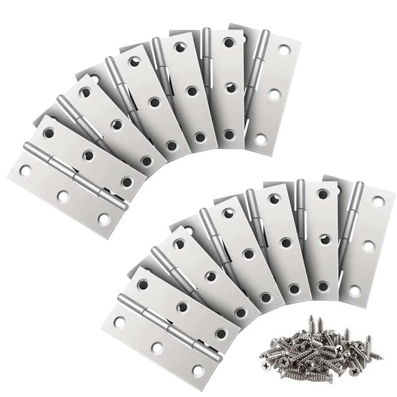 

ABHU 24 PCS 66Mm Timber Door Hinges Stainless Steel Hinges For Internal & External Doors Kitchen Cabinet Wardrobe With Screws