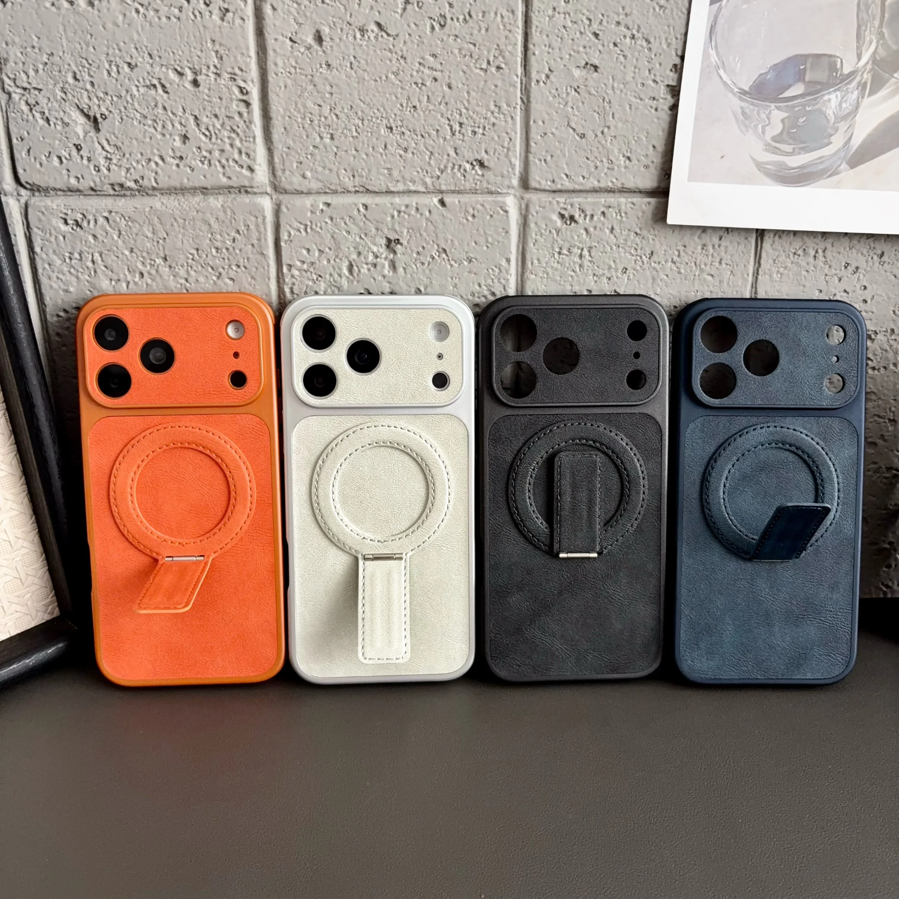 Фото Магнитный чехол-держатель с эффектом невидимости для iPhone 18 17 Air 16 15 14 13 Pro Max 180 °   Роскошный чехол-подставка для Magsafe №4