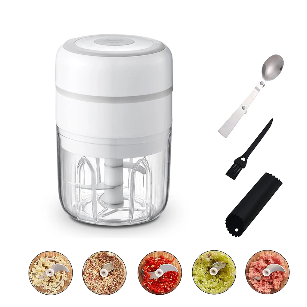 

Kitchen Electric Onion Ginger Slicer Meat Chopper Garlic Pepper Masher 3.7V USB Charging Indoor House Vegetables Fruits Grinder