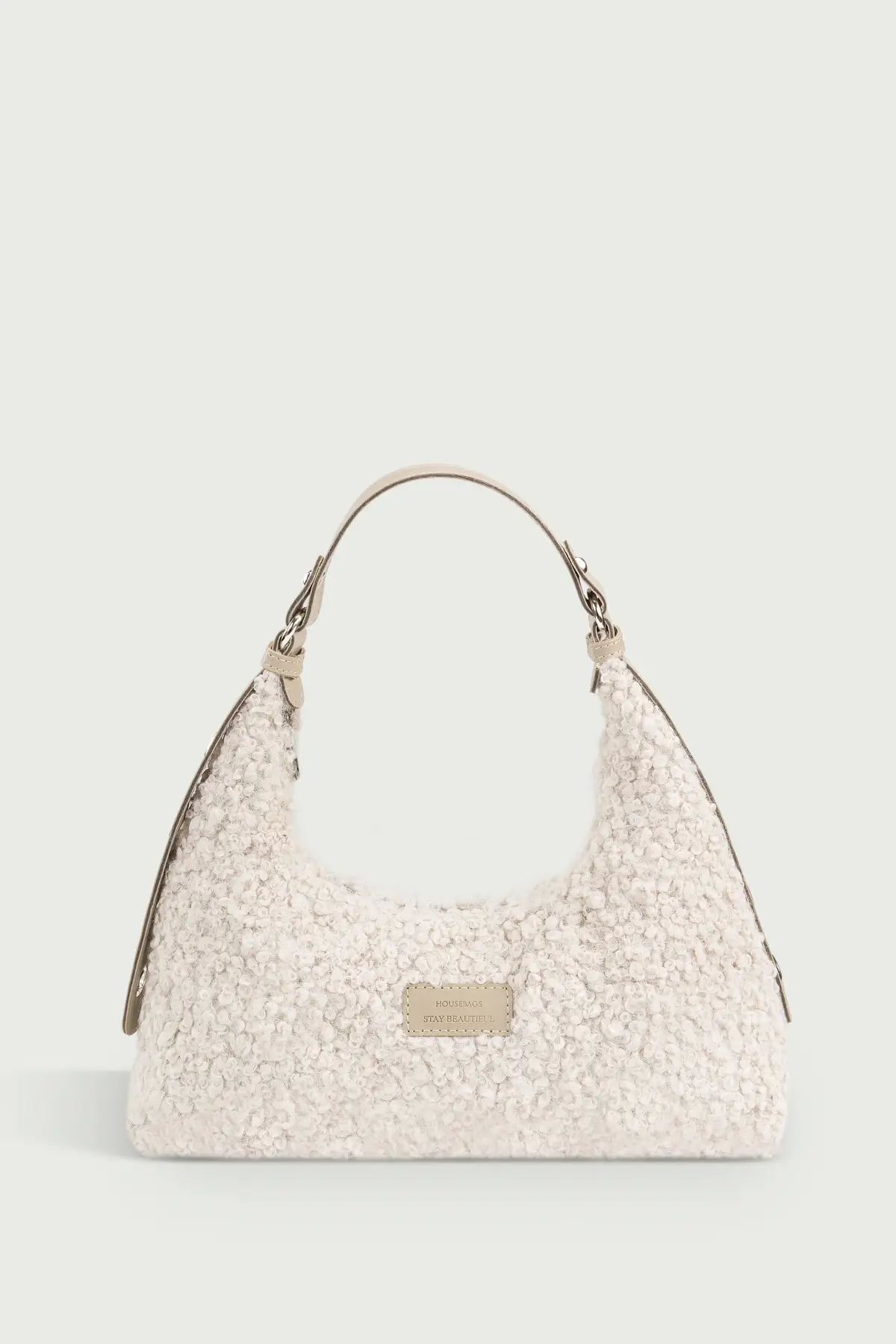 

Women's Faux Fur Woven Baguette Bag