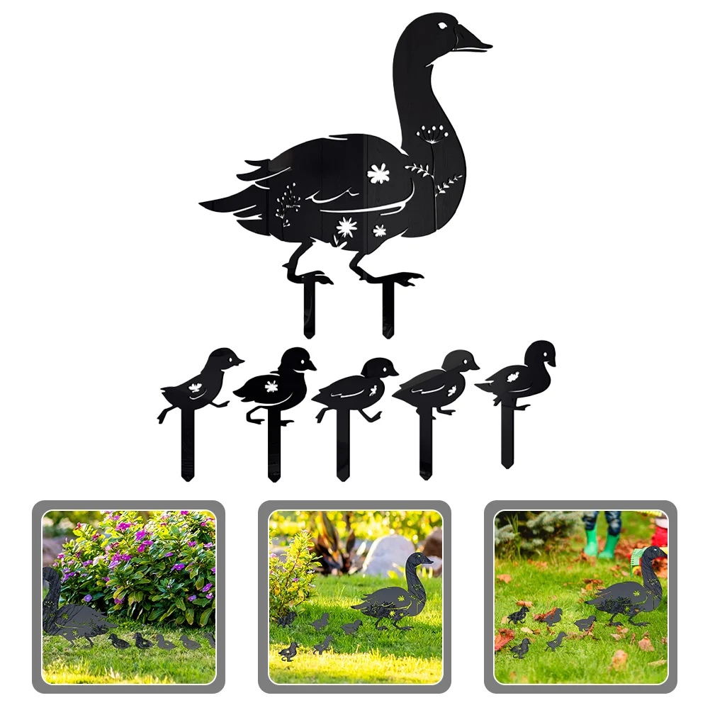 

Декоративные садовые вставки, черные украшения, садовый знак утки, моделирование, уличное украшение, акриловая стойка утки