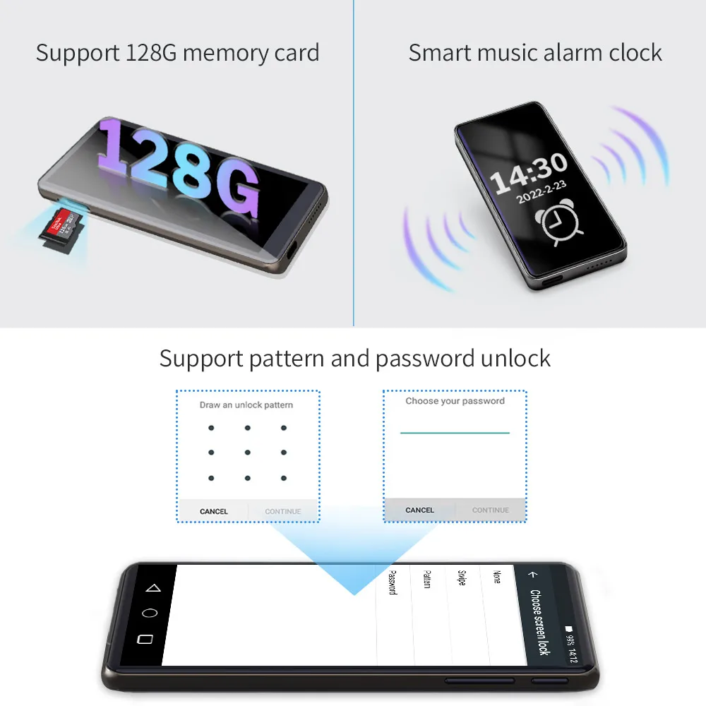 Deelife WiFi MP4 плеер Bluetooth Полный сенсорный экран с 3 5 дюймовым Android Hi-Fi аудио