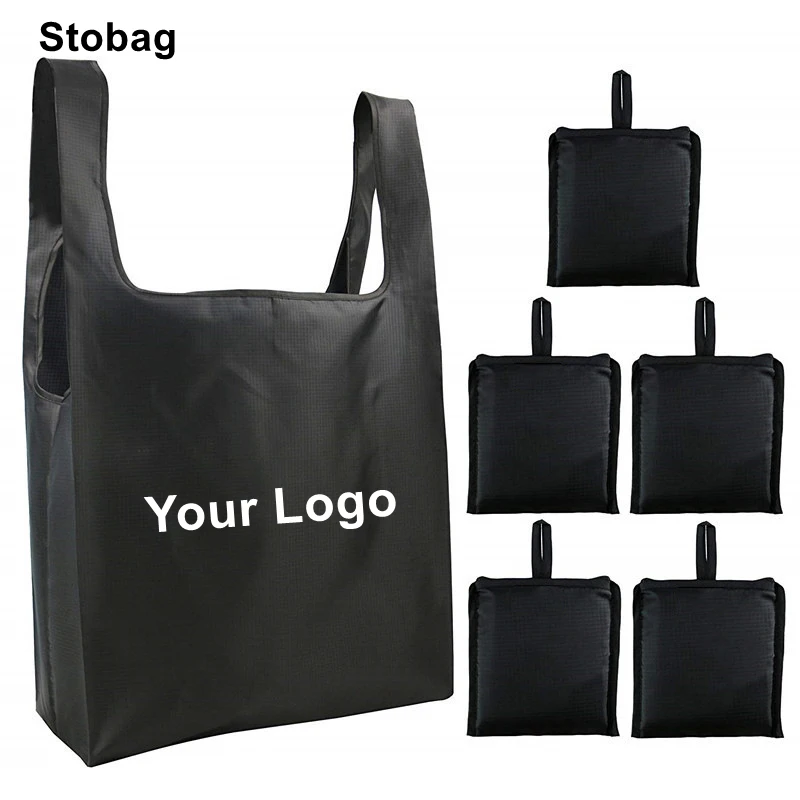 

StoBag Oxford Foldable Shopping Tote Bags Cloth Portable Environmental Friendly Storage Reusable Large Pouches Waterproof Logo