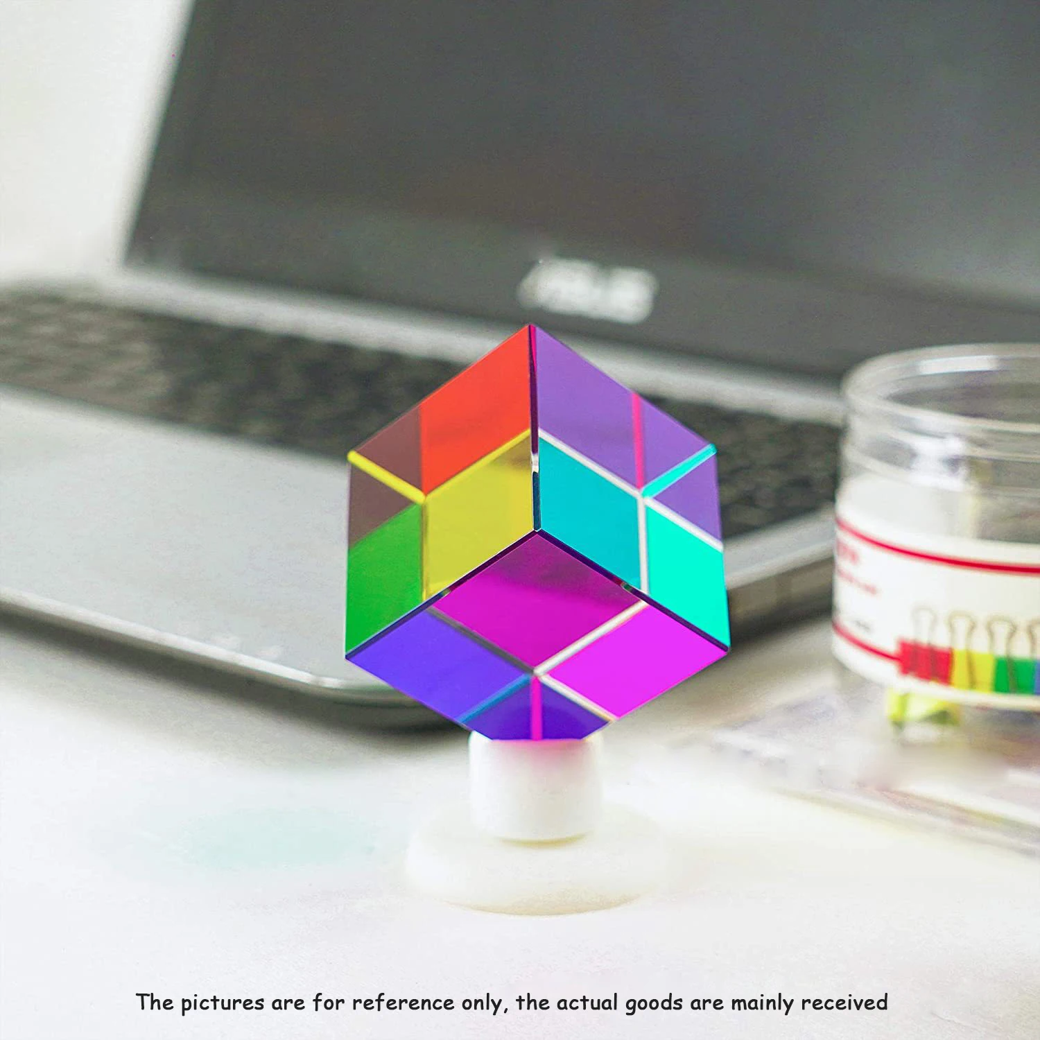 

L40 Color Cube Crystal Cube Crystal Prism Desktop Toy Ornament Home Ornament Kbxlife Crystal Film Style