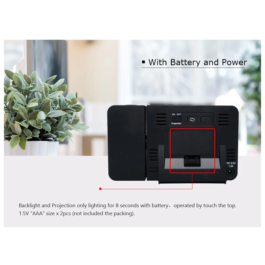 Настенные часы Проекционный стол календарь цифровой с проектором Громкий