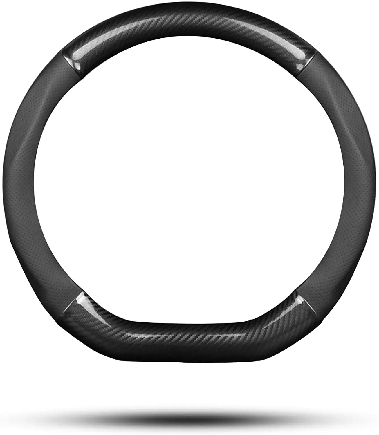 

Чехол рулевого колеса автомобиля противоскользящая Защита рулевого колеса автомобиля Sport D-образная кожа из углеродного волокна из искусст...