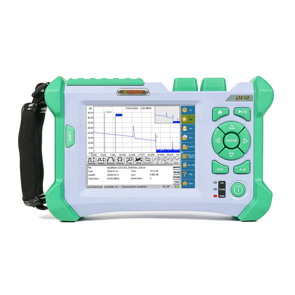 Komshine QX50-MS одномодовый и многомодовый 850/1300/1310 нм SM &amp MM OTDR тест 120 км может пройти