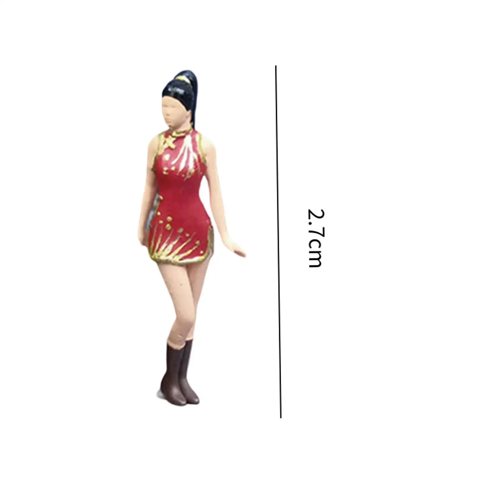 1/64 фигурки диорамы из смолы реалистичный персонаж миниатюрная леди с Cheongsam для