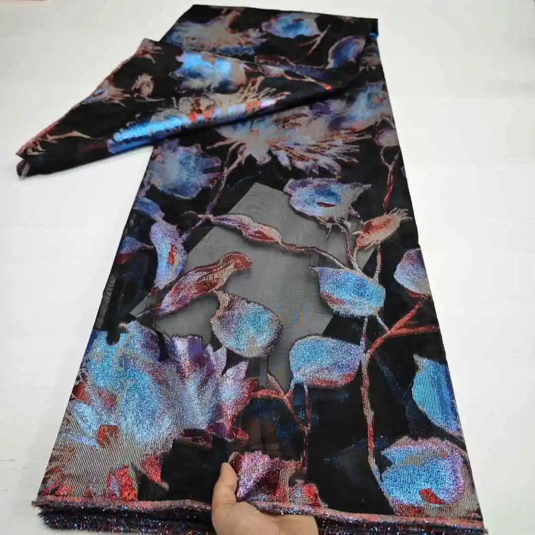 2024Высокое качество африканский нигерийский тюль кружевная ткань органза