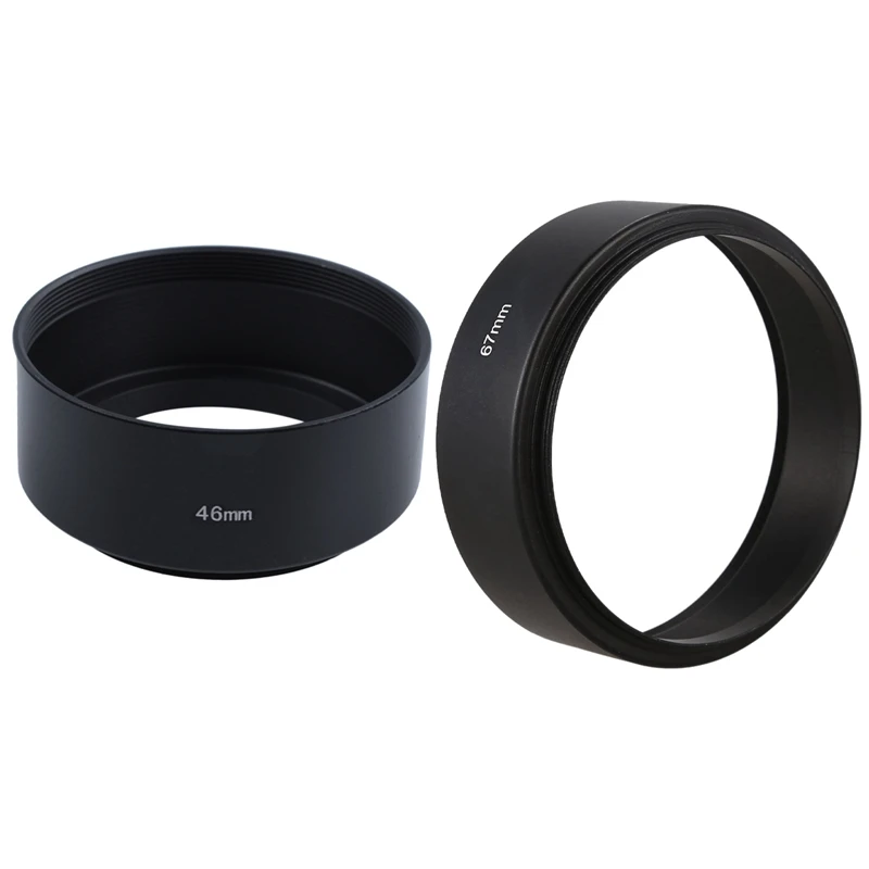 

2X 67Mm/46Mm Mount Standard Metal Lens Hood For Canon Nikon Pentax Sony Olympus