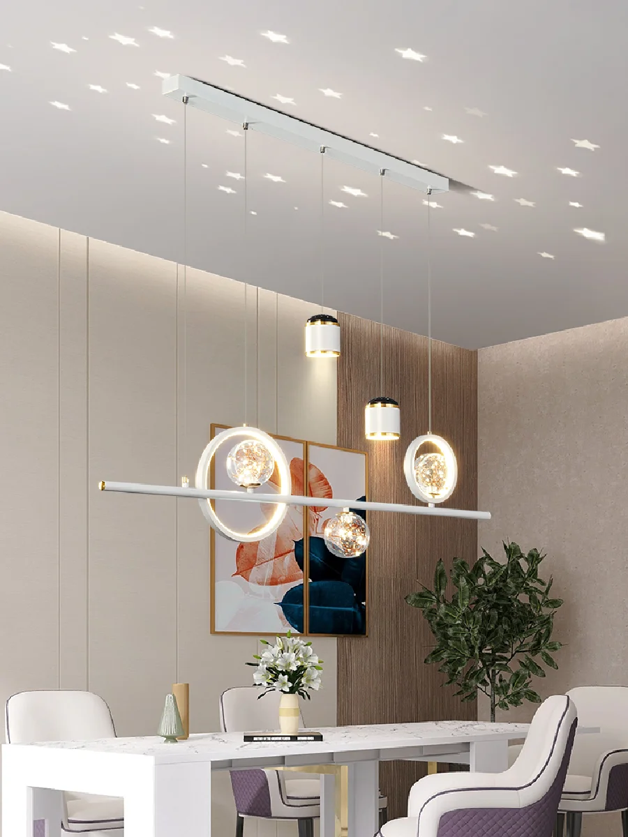 

Nordic restaurant chandelier simple modern bar table lamp full of stars with spotlight light luxury trichromatic dimming lamp