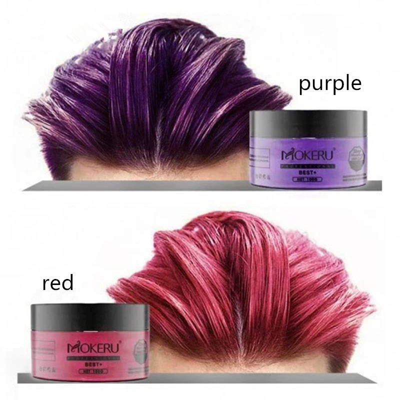 

Hair Colors Wax Dye Temporary Molding Paste 8 Color Blue Burgundy Grandma Gray Green Hairs Dye Wax Mud Styling Pomade