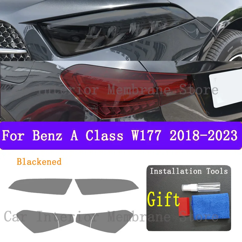 

For Mercedes Benz A Class W177 2023 Car Exterior Headlight Anti-scratch Front Lamp Tint TPU Protective Film Repair Accessories