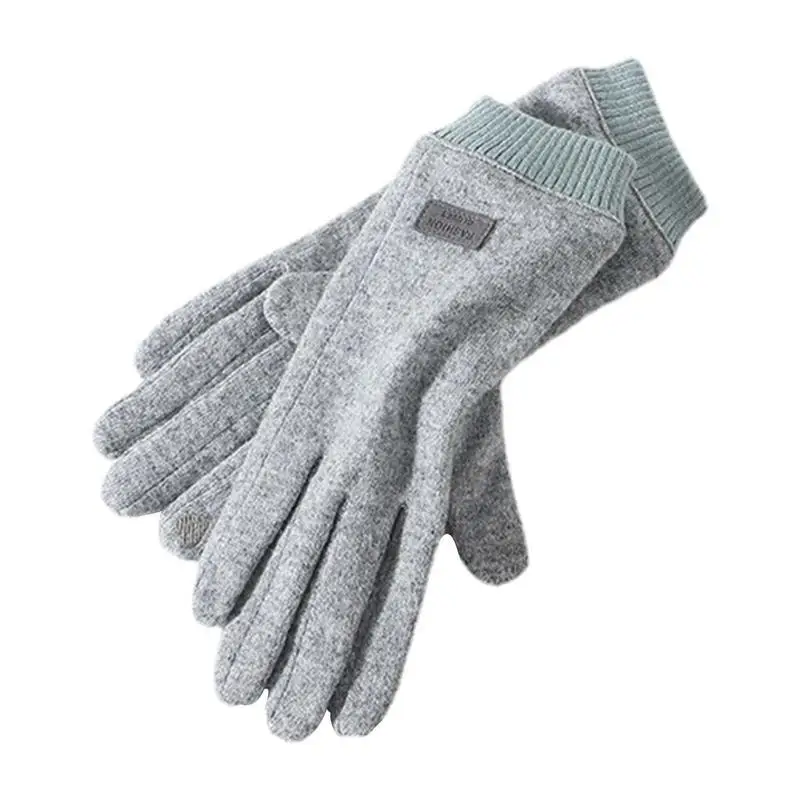 

Thermal Gloves Women Cashmere Gloves Thickening Warm Full Finger Heart Shape Touchscreen Design For Winter Riding Bike