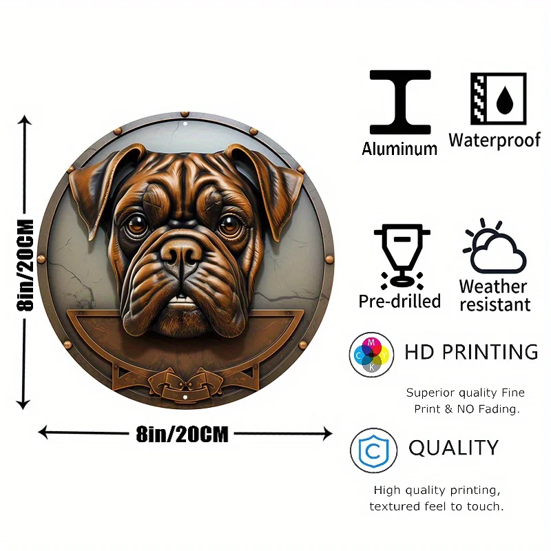 Алюминиевые металлические боксерские собаки с выгравированным дизайном