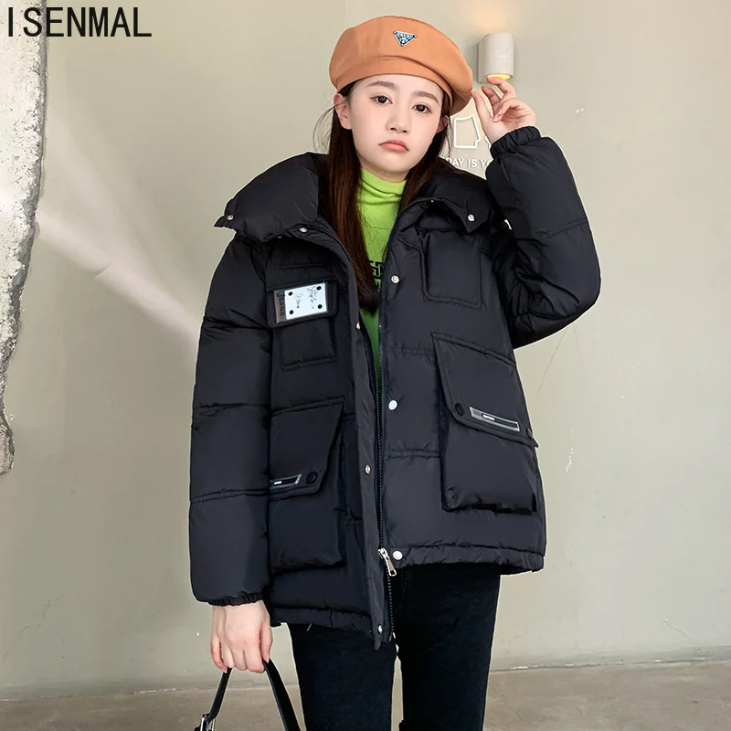 New Women Winter Jacket Thick Stand Collar Warm Short Parkas Women Winter Coat Cotton Padded Jackets Female Parka