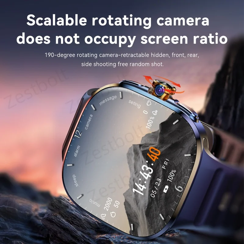 Фото Смарт-часы M99 с поддержкой 5G, 2,4-дюймовым AMOLED-экраном и Android, 190 функций °   Поворотная камера, слот для SIM-карты, Wi-Fi №2