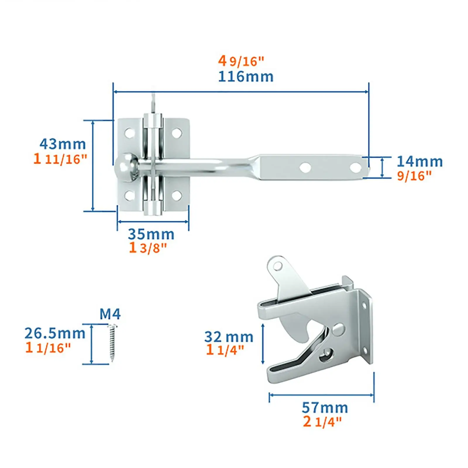 

Carbon Steel Gate Latch Simple Install Durable Fence Lock for Pasture Garden Shed