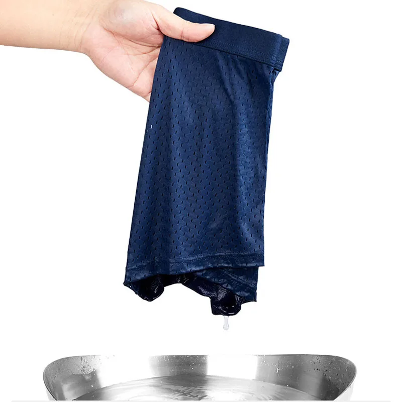 5PCS/Lot 8XL Mesh Hole Mens Underwear Boxers for Men Boxershorts Men Pantis homme Plus Size Panties Sexy Underpants breathable