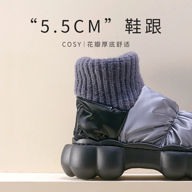 2023 Waterproof Indoor Slippers Women Men Winter Shoes Warm Plush Thick Sole Couples Home Floor Boots Ladies Platform Slipper