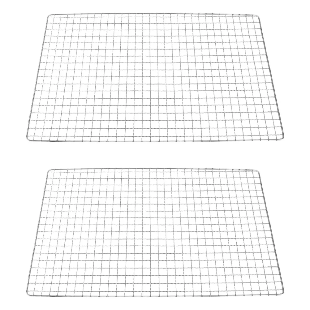 

2pcs Stainless Steel Rack Metal Wire Cooling Drying Roasting Rack Mesh Steaming Grilling Rack Cookie Rack for Home Kitchen Oven
