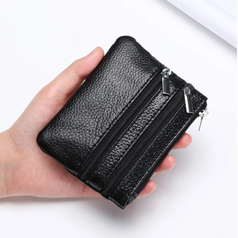 

Mini Wallets Women First Layer Cow Leather Men Coin Purses Vintage Small Change Purse Coin Pouch Credit Card Wallet Money Bag