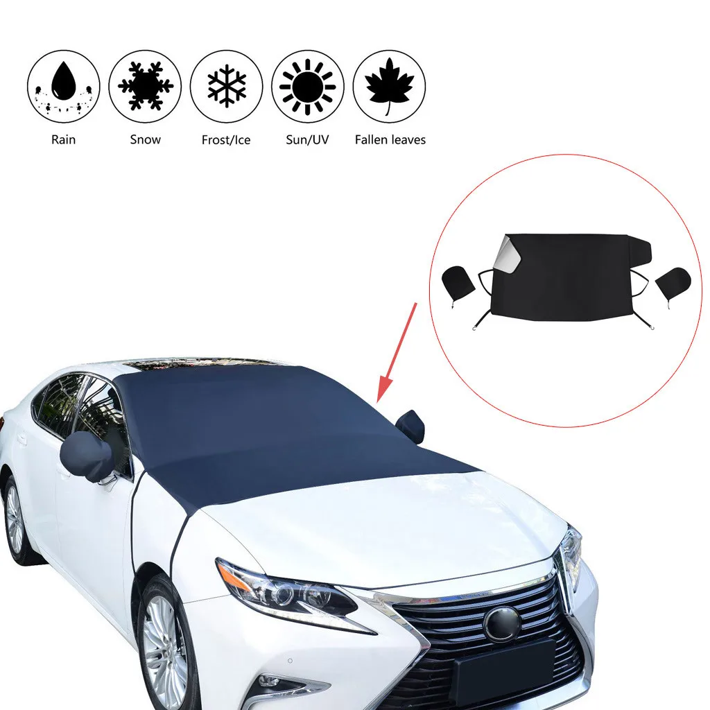 

1pcs Tarp Ice Scraper Frost Dust Removal Truck Van Suv Waterproof Car Windshield Sun Cover Car Front Windscreen Cover