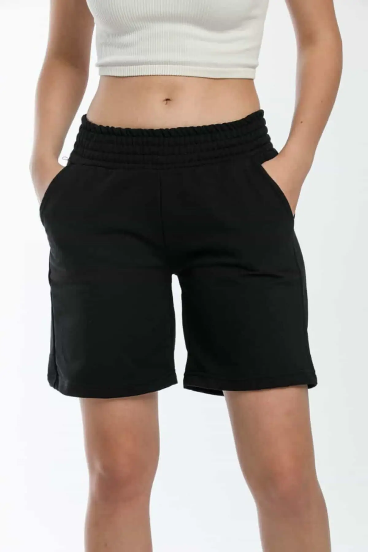 

Женские шорты с завышенной талией, новые летние модные Бермуды, базовые короткие брюки, мини-брюки, короткие брюки