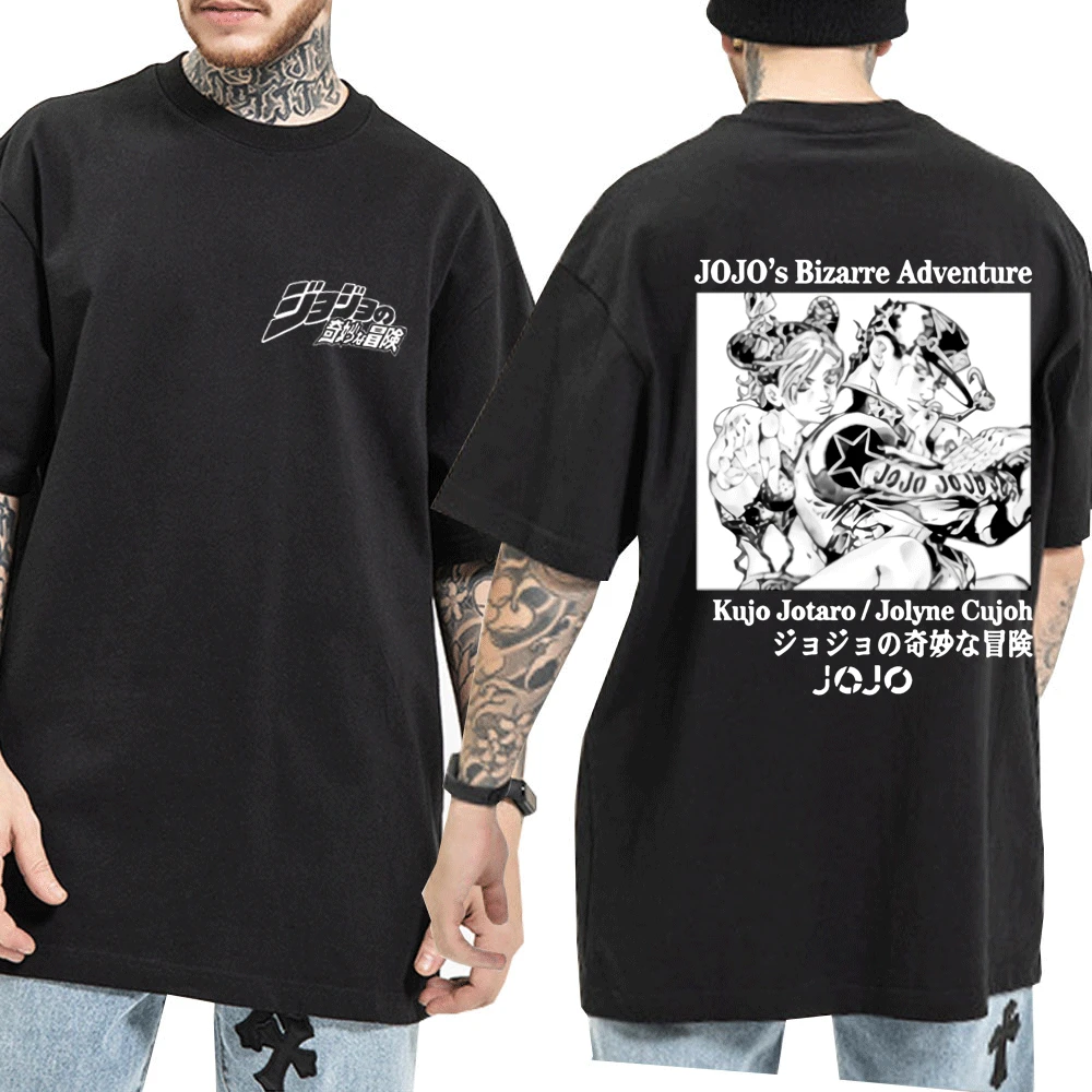 

Футболка с рисунком японского Джоджо невероятные приключения Манга футболка унисекс футболка с рисунком для подростков аниме косплей футб...