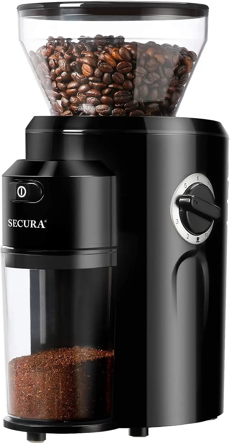 

Coffee Grinder, Conical Burr Mill Grinder with 18 Grind Settings from -fine to Coarse, Coffee Grinder for French Press, Percola