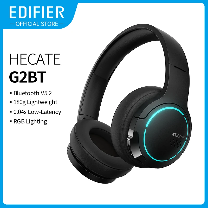 

HECATE by Edifier G2BT Wireless Heaphones Low Latency Blutooth Gaming Headset RGB Lighting Up to 36hrs Playback with Microphone