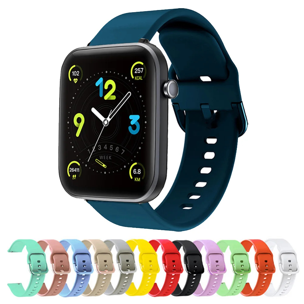 

22mm 20mm Silicone Strap For COLMI P15 Smart Watch Sport Replace Bracelet For COLMI P8 Plus GT/P28 Plus/V23 Pro/M40 Strap Correa