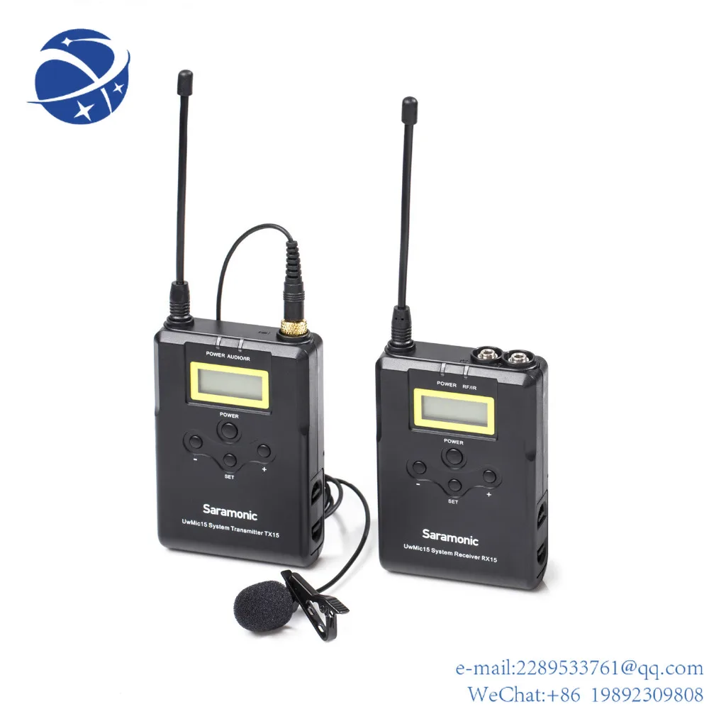 

YYHC Saramonic UwMic15 Wireless Lavalier Microphone System UHF 16-Channel Omnidirectional Mic For DSLR Camera Camcorder