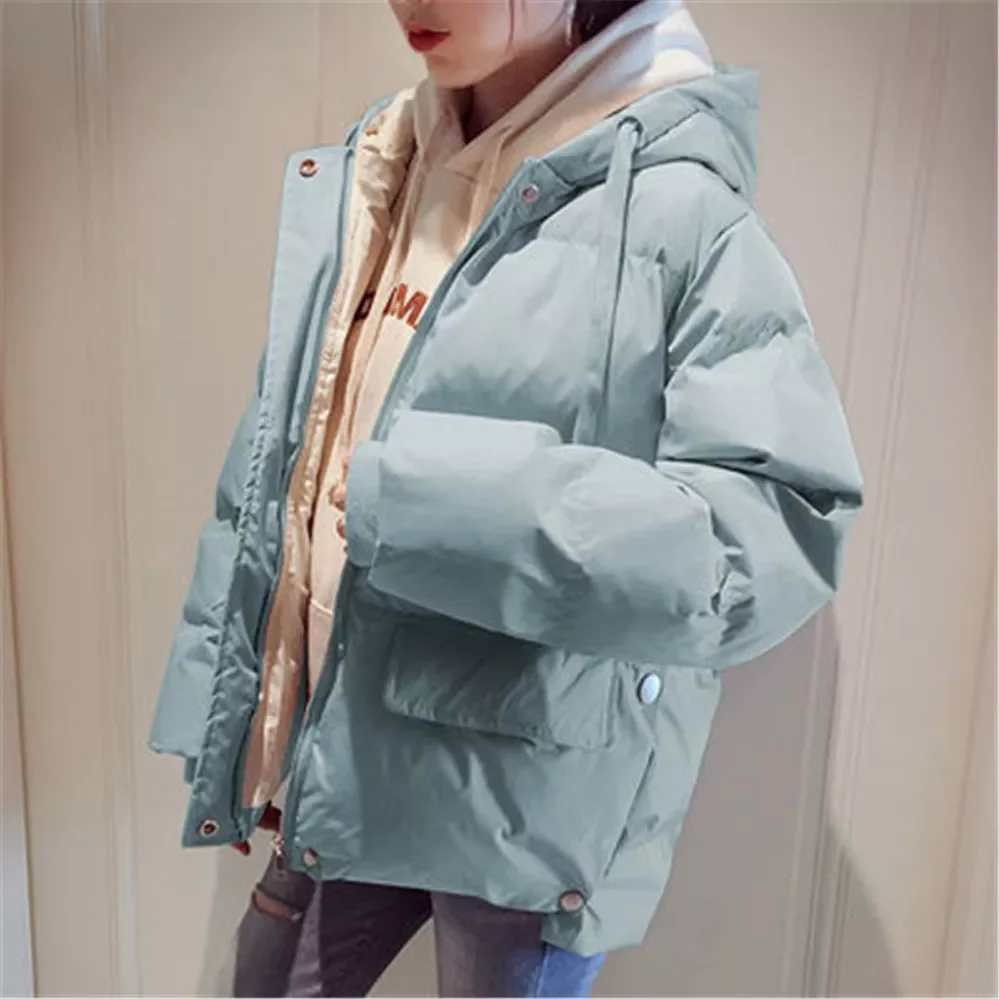 New2022 Coat Women 2021 Fashion Winter Jacket Women Cotton padded Warm Parka Outwear Short Hooded Solid Female Jackets Clothing