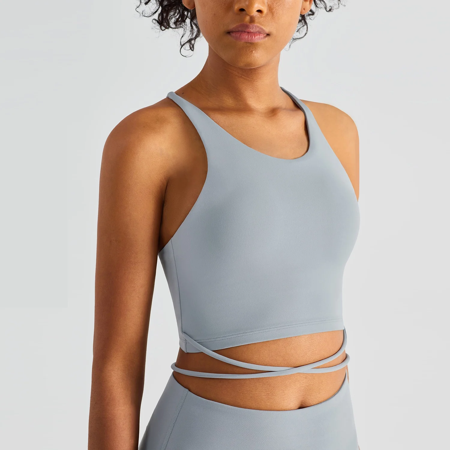 Top Women's Sports Vest Crop Top Wrap Strap Cross Yoga Vest Gym Sexy Healthy Attractive Sports Beautiful Back Soft and Breathabl